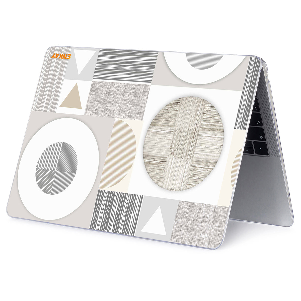 for MacBook Pro 15 inch (2016-2017) A1707/(2018-2019) A1990 Geometry Series Crystal Clear Hard PC Laptop Case Polycarbonate Notebook Protective Cover - Geometry No.3