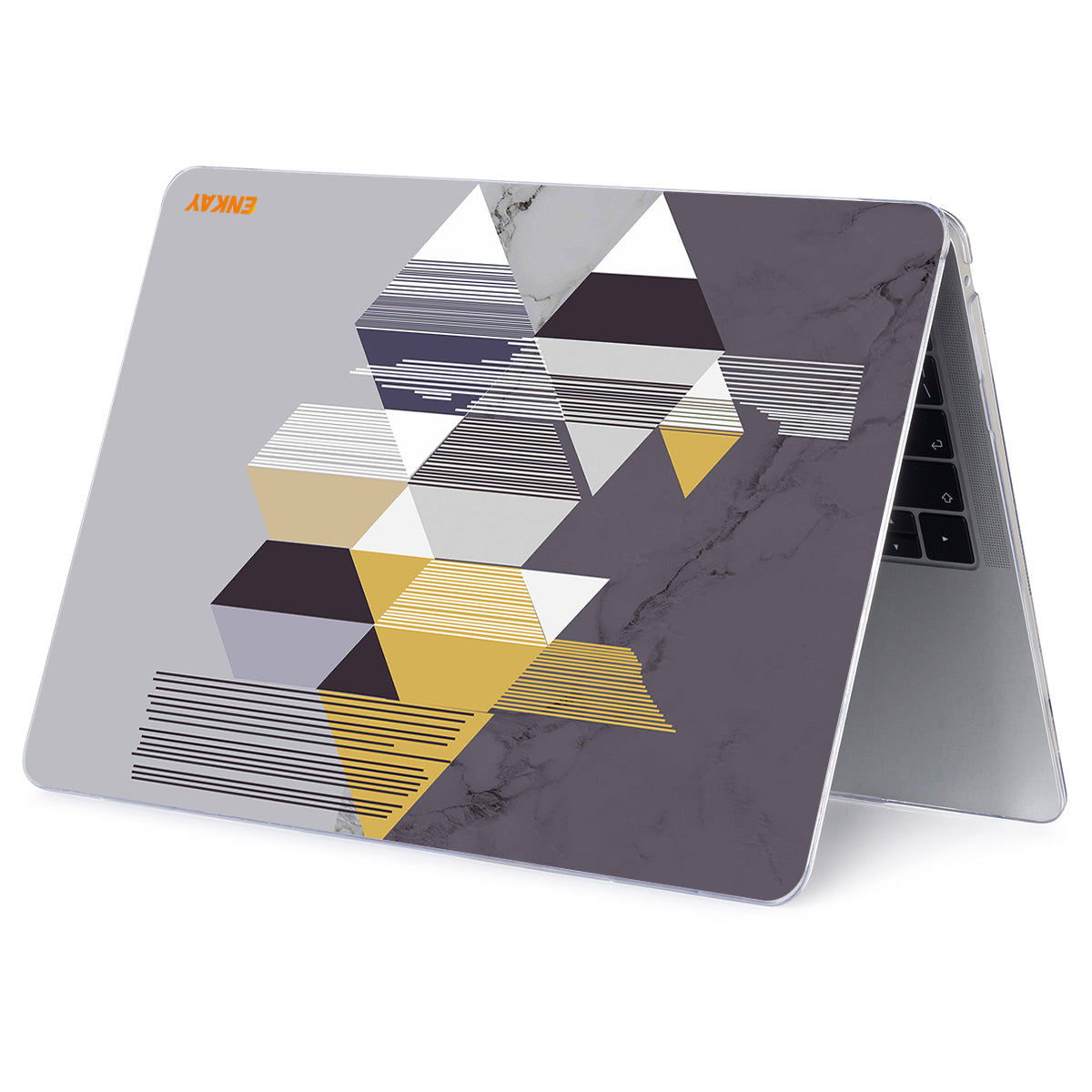 for MacBook Pro 16 inch (2019) A2141 Geometry Series Polycarbonate Laptop Case Transparent Hard PC Protective Notebook Cover - Geometry No.1
