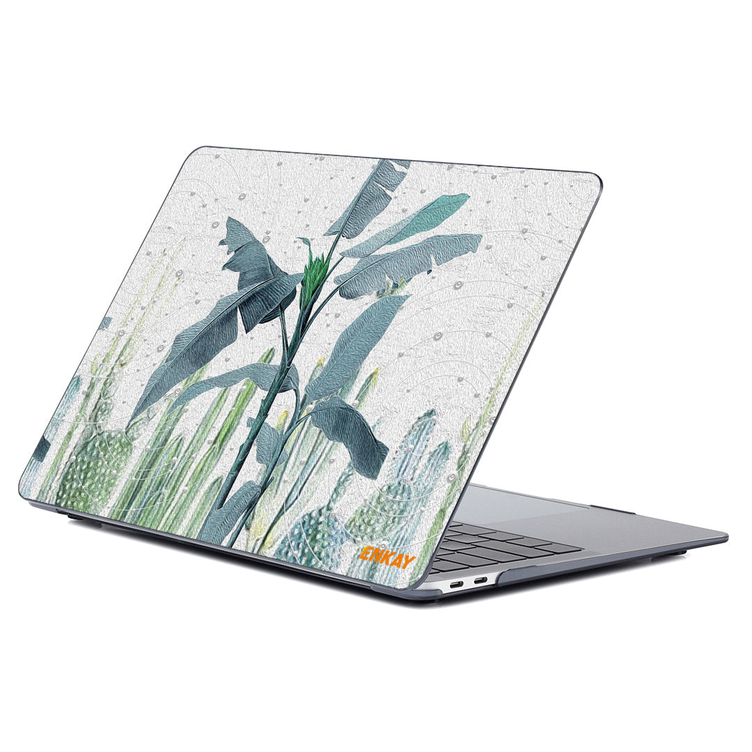 for MacBook Pro 13 inch (2016-2017) A1706 A1708/ (2018-2019) A1989/ (2019) A2159 Natural Pattern Heavy Duty Heat Dissipation Hard PC Shell Case - Banana Leaves