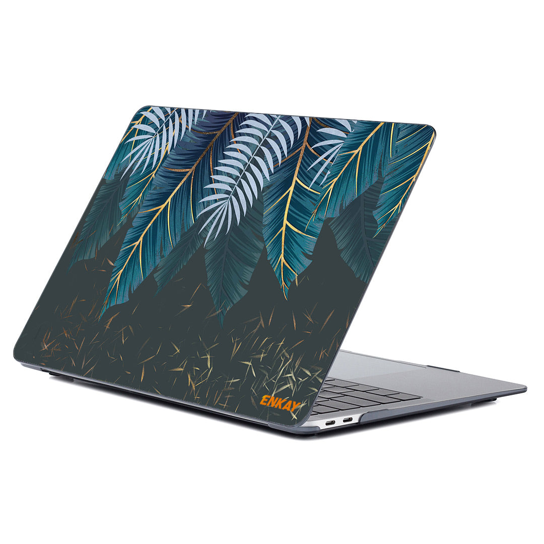 for MacBook Pro 13 inch (2016-2017) A1706 A1708/ (2018-2019) A1989/ (2019) A2159 Natural Pattern Heavy Duty Heat Dissipation Hard PC Shell Case - Palm Leaves