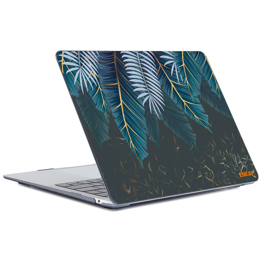 for MacBook Pro 13 inch (2016-2017) A1706 A1708/ (2018-2019) A1989/ (2019) A2159 Natural Pattern Heavy Duty Heat Dissipation Hard PC Shell Case - Palm Leaves