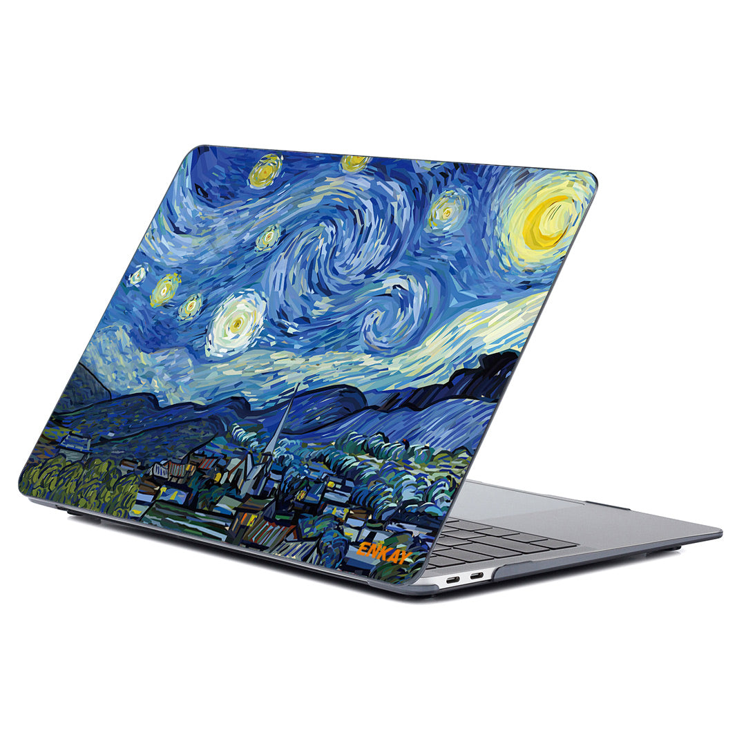 for MacBook Air 13 inch (2018) A1932 Fashionable Shockproof Natural Pattern Laptop Protector Hard PC Case Notebook Cover - Night of Stars