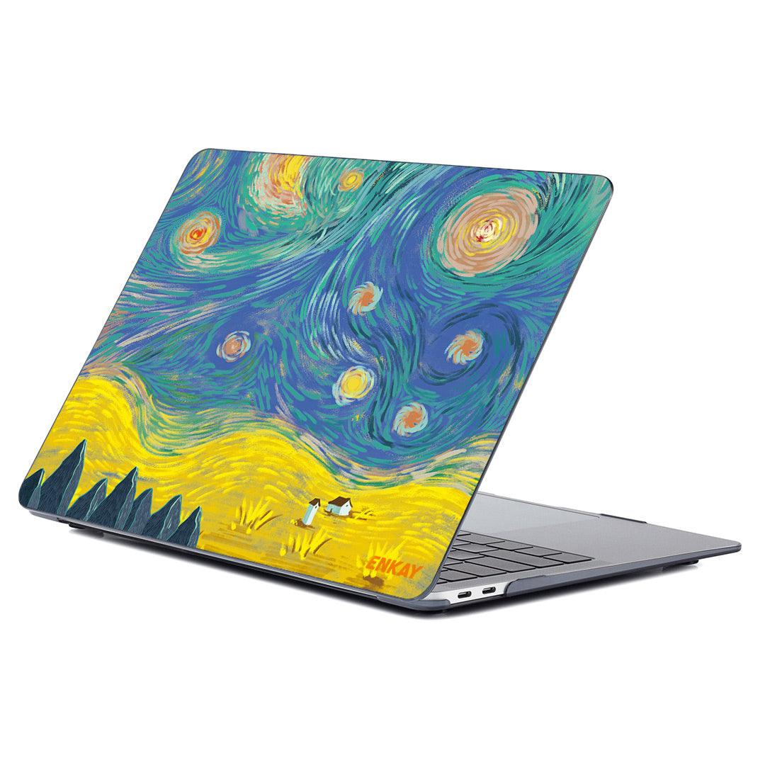 for MacBook Pro 13 inch (2020) A2251/A2289/A2338 Natural Pattern Laptop Protector Heat Dissipation Hard PC Case Notebook Cover - Field