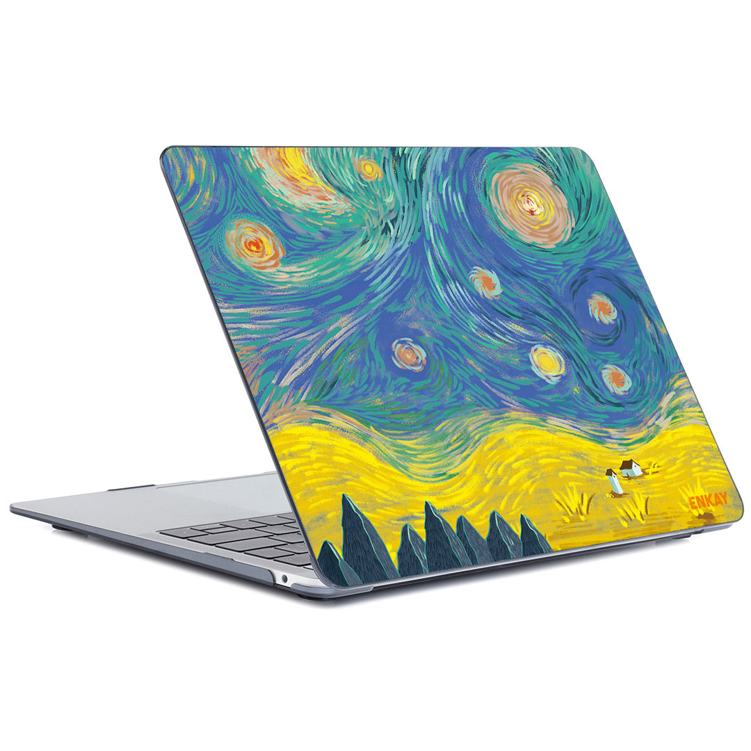for MacBook Pro 13 inch (2020) A2251/A2289/A2338 Natural Pattern Laptop Protector Heat Dissipation Hard PC Case Notebook Cover - Field
