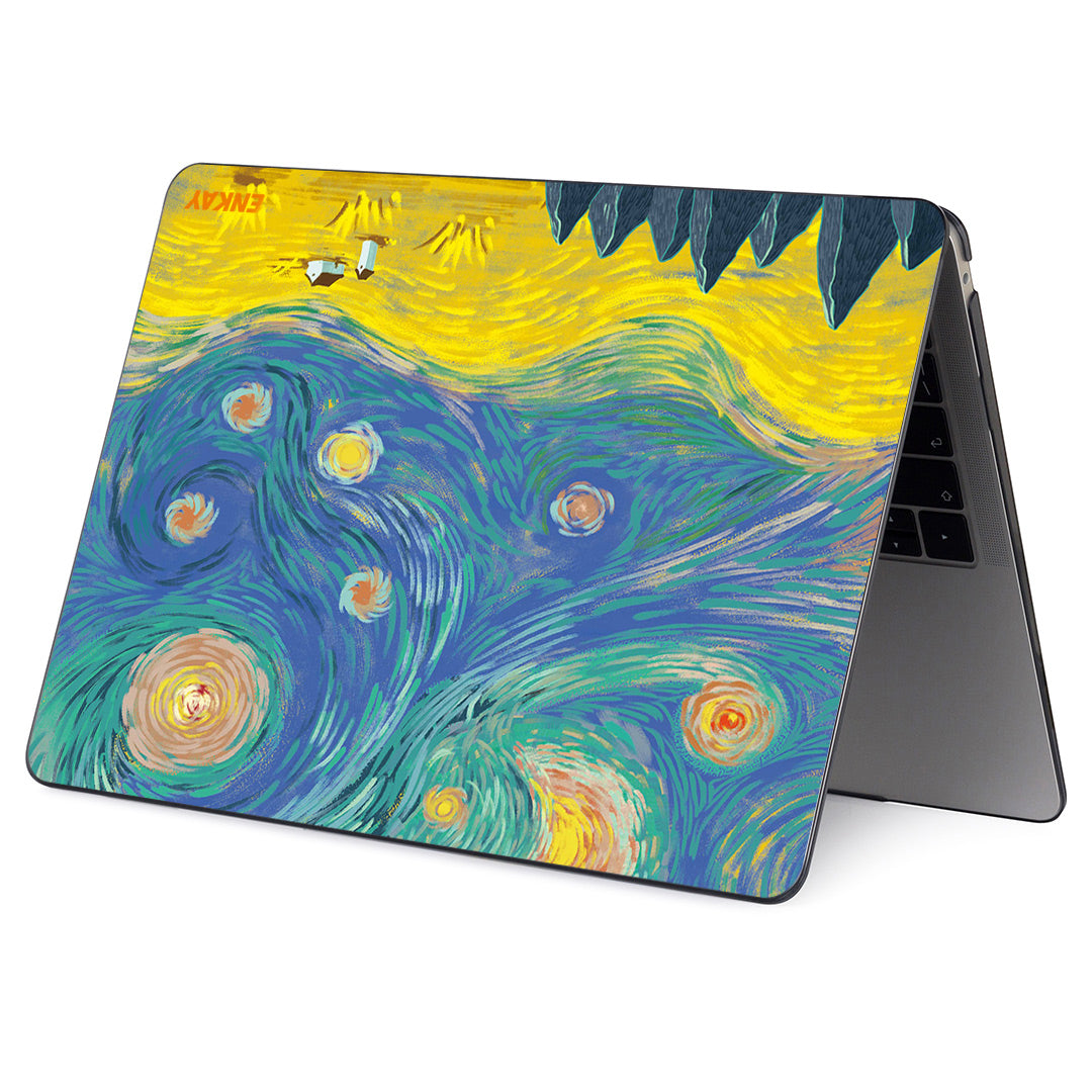 for MacBook Pro 13 inch (2020) A2251/A2289/A2338 Natural Pattern Laptop Protector Heat Dissipation Hard PC Case Notebook Cover - Field