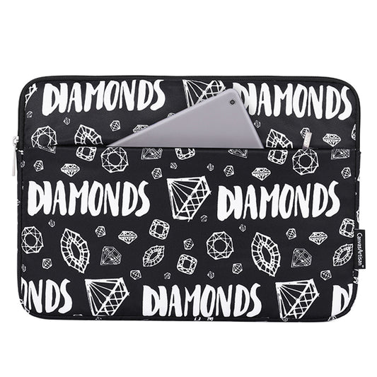 H15-11 Laptop Protective Sleeve Diamond Pattern Zipper Notebook Carrying Bag for 13-inch Notebook