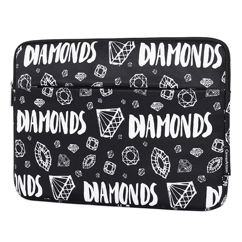 H15-11 Laptop Protective Sleeve Diamond Pattern Zipper Notebook Carrying Bag for 13-inch Notebook