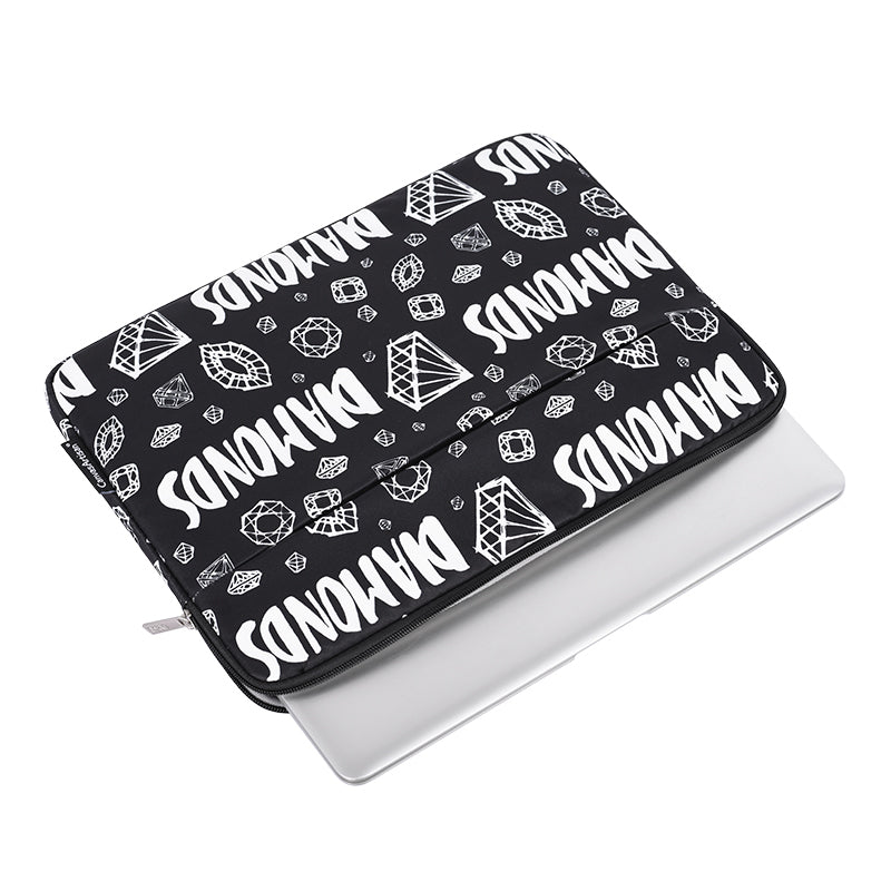 H15-11 Laptop Protective Sleeve Diamond Pattern Zipper Notebook Carrying Bag for 13-inch Notebook