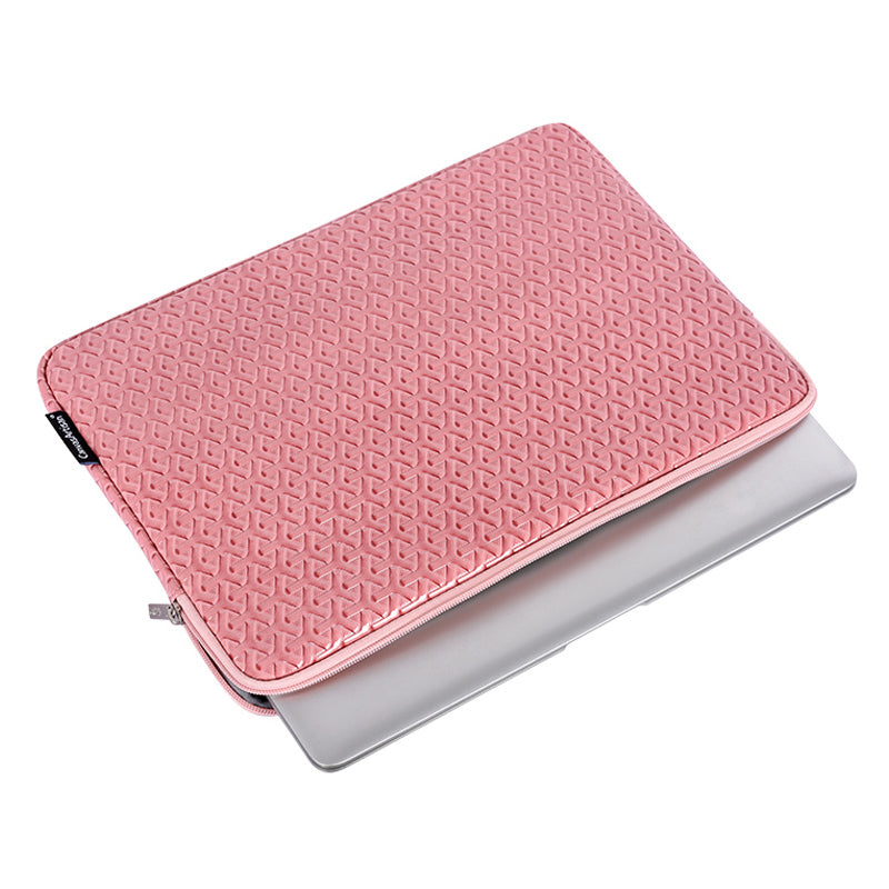 L30-01 Rhombus Pattern Laptop Sleeve Carrying Case PU Leather Protective Bag for 13-inch Notebook