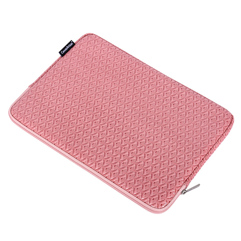 L30-01 Rhombus Pattern Laptop Sleeve Carrying Case PU Leather Protective Bag for 13-inch Notebook