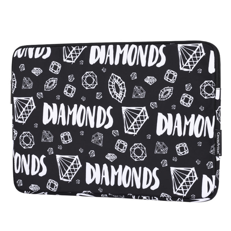 H15-T0121 Diamond Pattern Laptop Sleeve Bag Notebook Protective Case with Small Bag for 12-inch Laptop