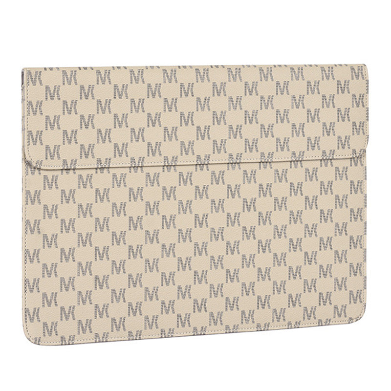 Letter M Design Laptop Sleeve Bag PU Leather Scratch Resistant Carrying Case for 14inch Computers