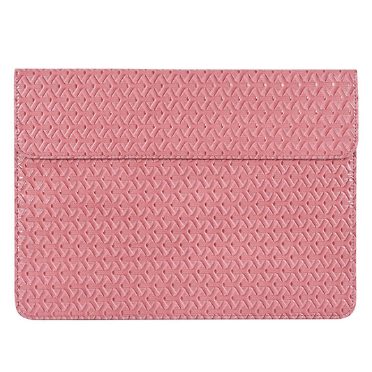 EL30-01 Wear-resistant PU Leather 13 inch Laptop Carrying Case Scratch-proof Woven Texture Tablet Sleeve Bag with Magnetic Buckle
