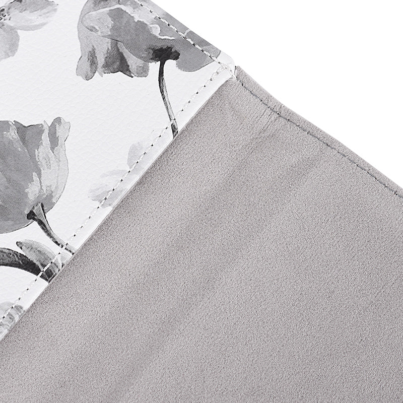 Ink Painting Style Flower Printed PU Leather Laptop Sleeve Magnetic Lid Notebook Carrying Bag - 12-inch