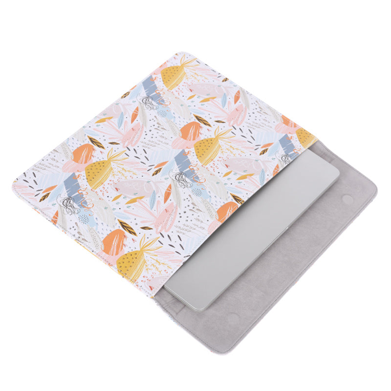 Stylish Printed Laptop Carrying Bag PU Leather Magnetic Closure Envelope Notebook Sleeve Pouch - 13-inch