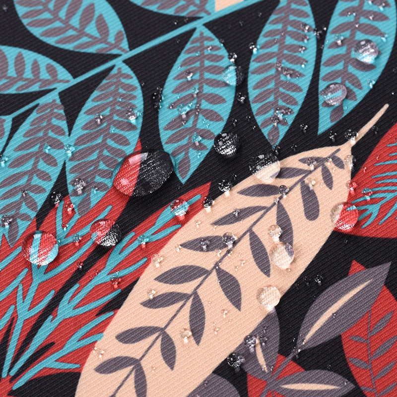 Leaves Printing Scratch-resistant Laptop Sleeve Polyester Zipper Notebook Bag - Black/for 12-inch Laptop