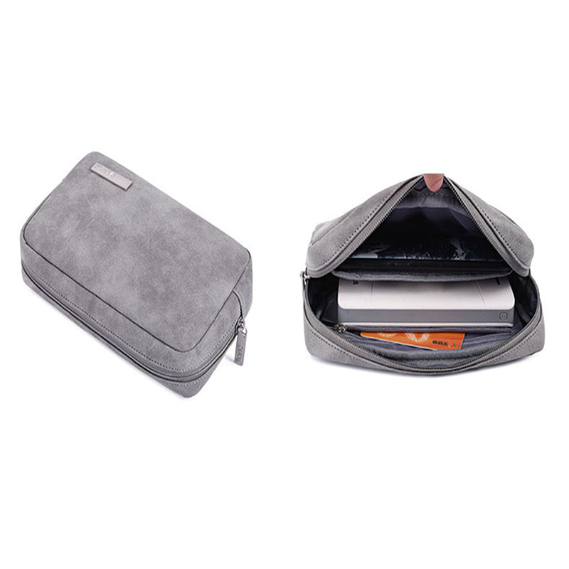 Solid Color Waterproof PU Leather Laptop Sleeve Notebook Case with Small Bag - Grey/for 11-inch Laptop