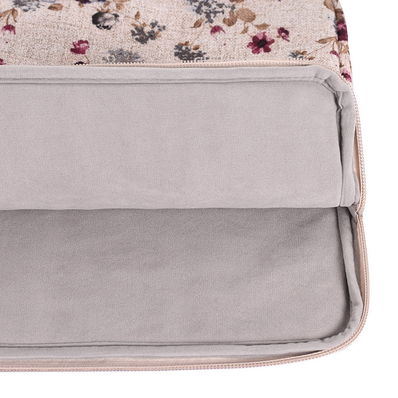 Soft Liner Full Prottection Laptop Sleeve Flower Pattern Notebook Carrying Case with Small Bag - White/for 11-inch Laptop