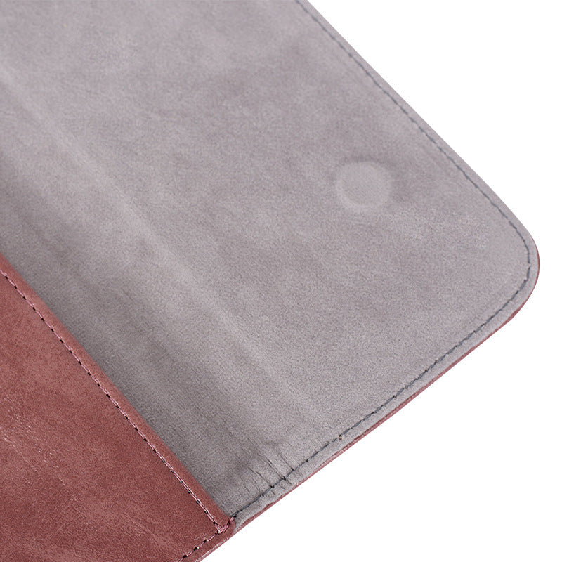 Business Style PU Leather Laptop Sleeve Notebook Carrying Bag with Magnetic Flip Cover - Brown/for 14-inch Laptop