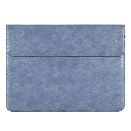 Business Style PU Leather Laptop Sleeve Notebook Carrying Bag with Magnetic Flip Cover - Blue/for 13-inch Laptop