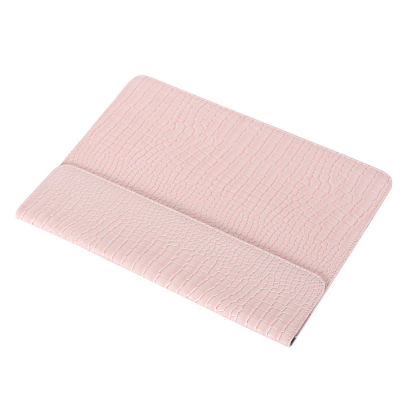 Crocodile Texture PU Leather Anti-scratch Notebook Bag Magnetic Flip Cover Laptop Sleeve - Beige/for 14-inch Laptop