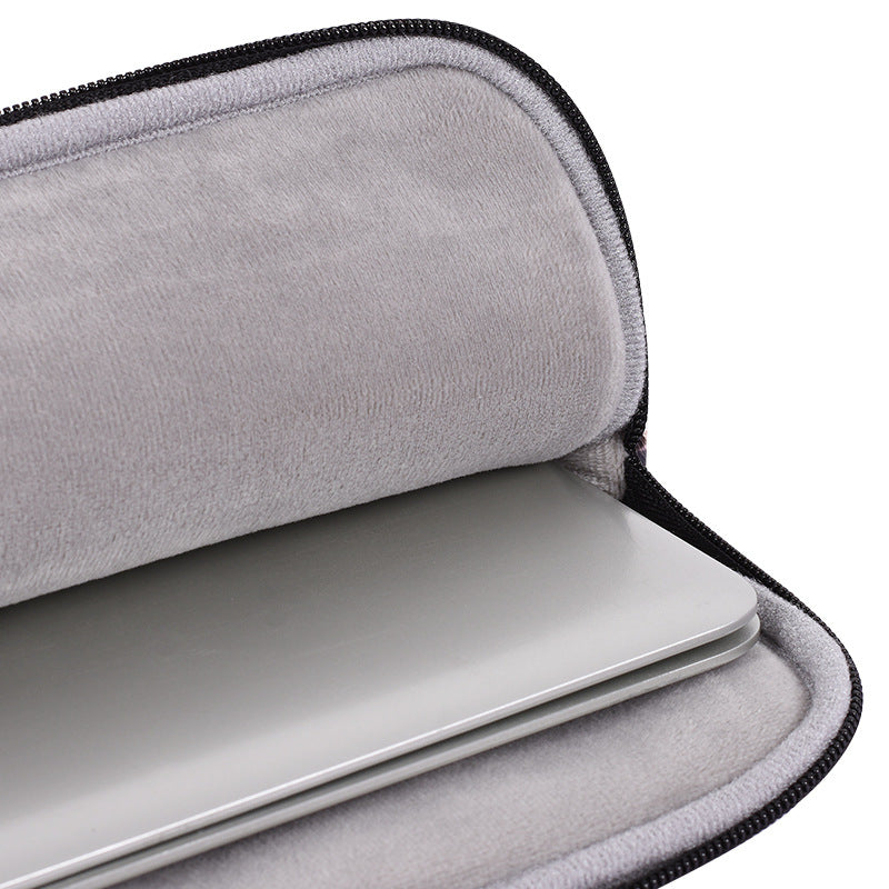 Rhombus Grid Pattern Laptop Sleeve Screatch-resistant Zipper Notebook Bag with Small Bag - Pink/for 15-inch Laptop