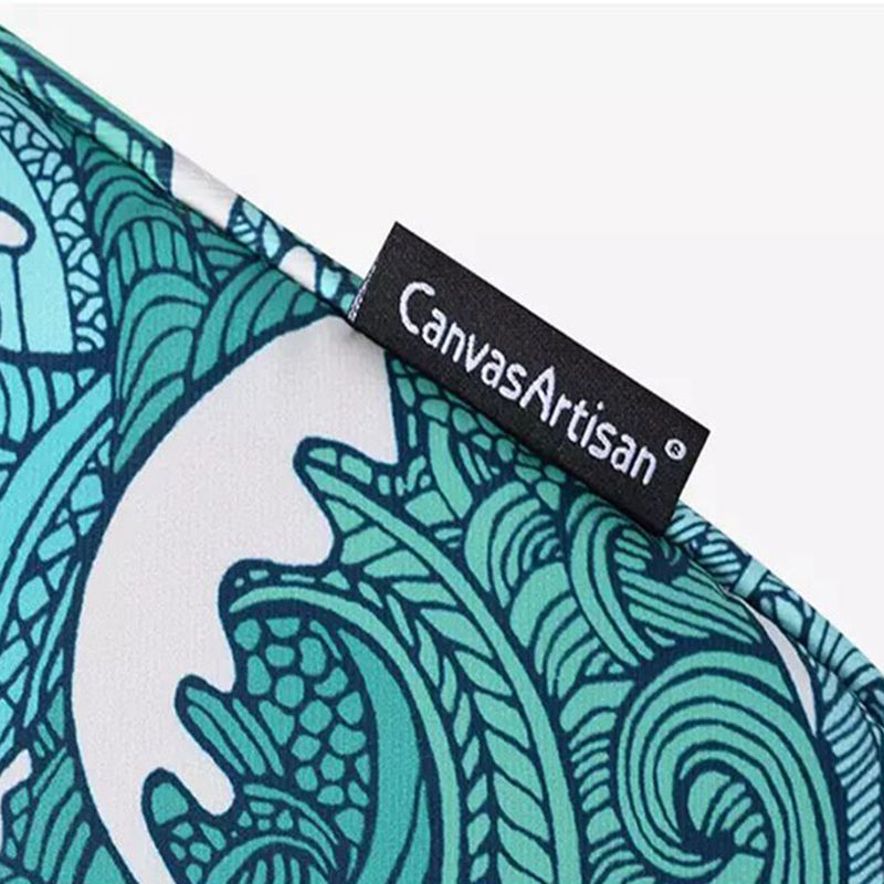 Sea Wave Pattern Shockproof Laptop Sleeve Zipper Notebook Carrying Bag with Front Pocket - Green/for 11-inch Laptop