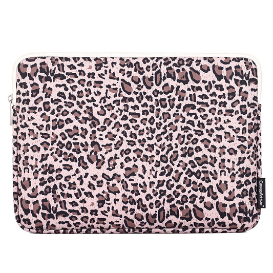 Leopard Printing Shockproof Notebook Sleeve Carrying Case Laptop Soft Liner Bag - Yellow/for 15-inch Laptop