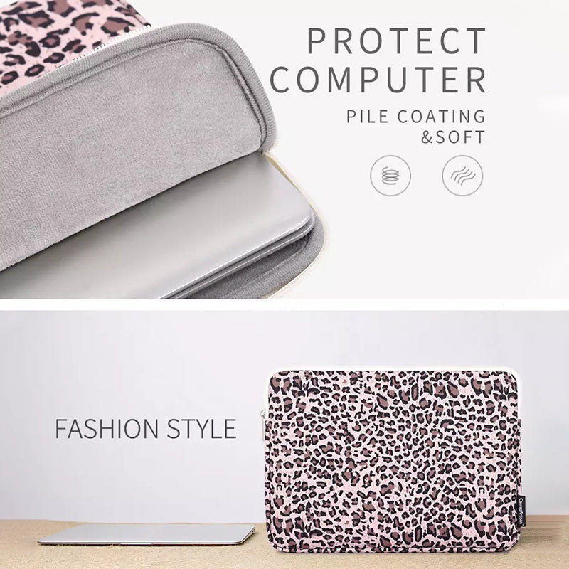 Leopard Printing Shockproof Notebook Sleeve Carrying Case Laptop Soft Liner Bag - Pink/for 11-inch Laptop