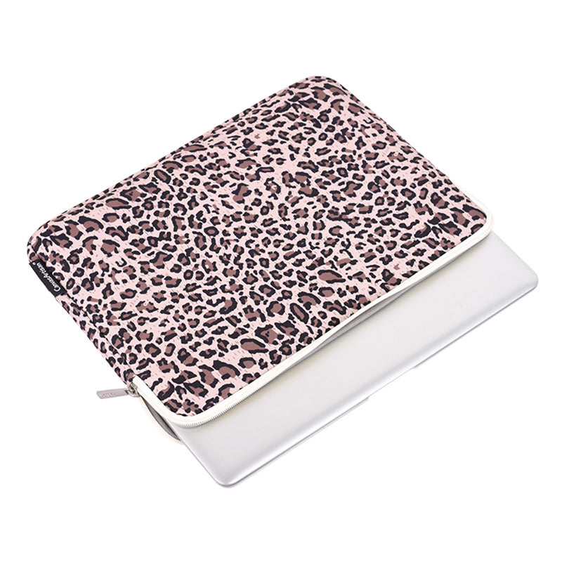 Leopard Printing Shockproof Notebook Sleeve Carrying Case Laptop Soft Liner Bag - Pink/for 14-inch Laptop