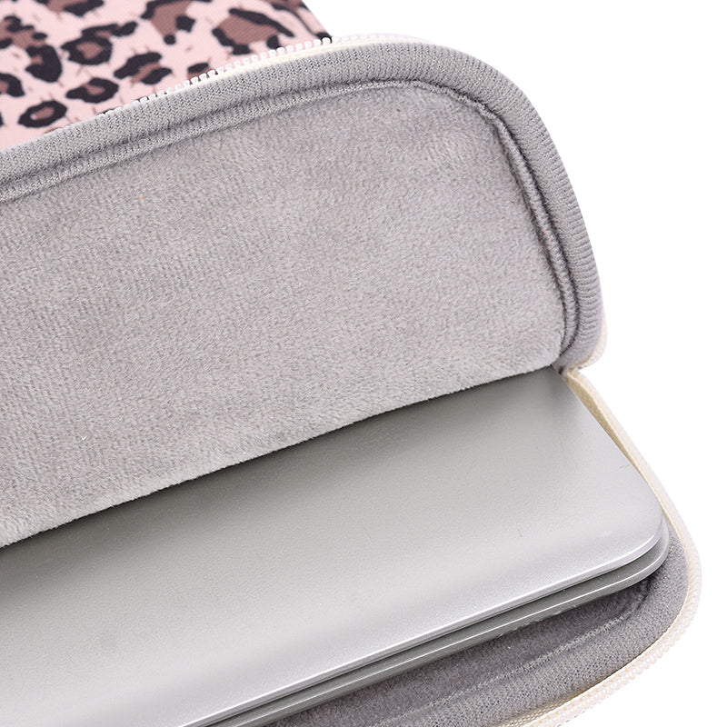 Leopard Printing Shockproof Notebook Sleeve Carrying Case Laptop Soft Liner Bag - Pink/for 15-inch Laptop