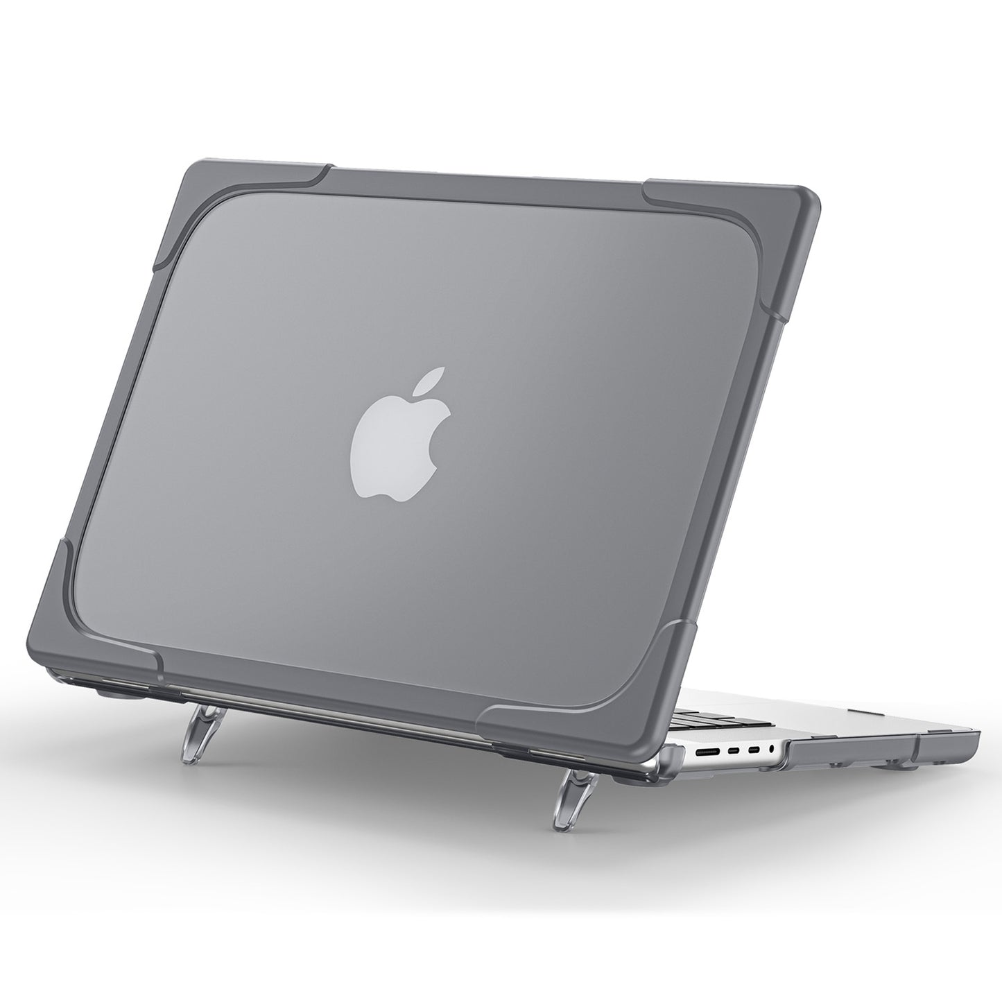 For MacBook Pro 14 inch (2021) A2442 / 14 inch (2023) A2779 (M1 / M2) Hard PC Laptop Case Notebook Computer Cover Stand - Grey