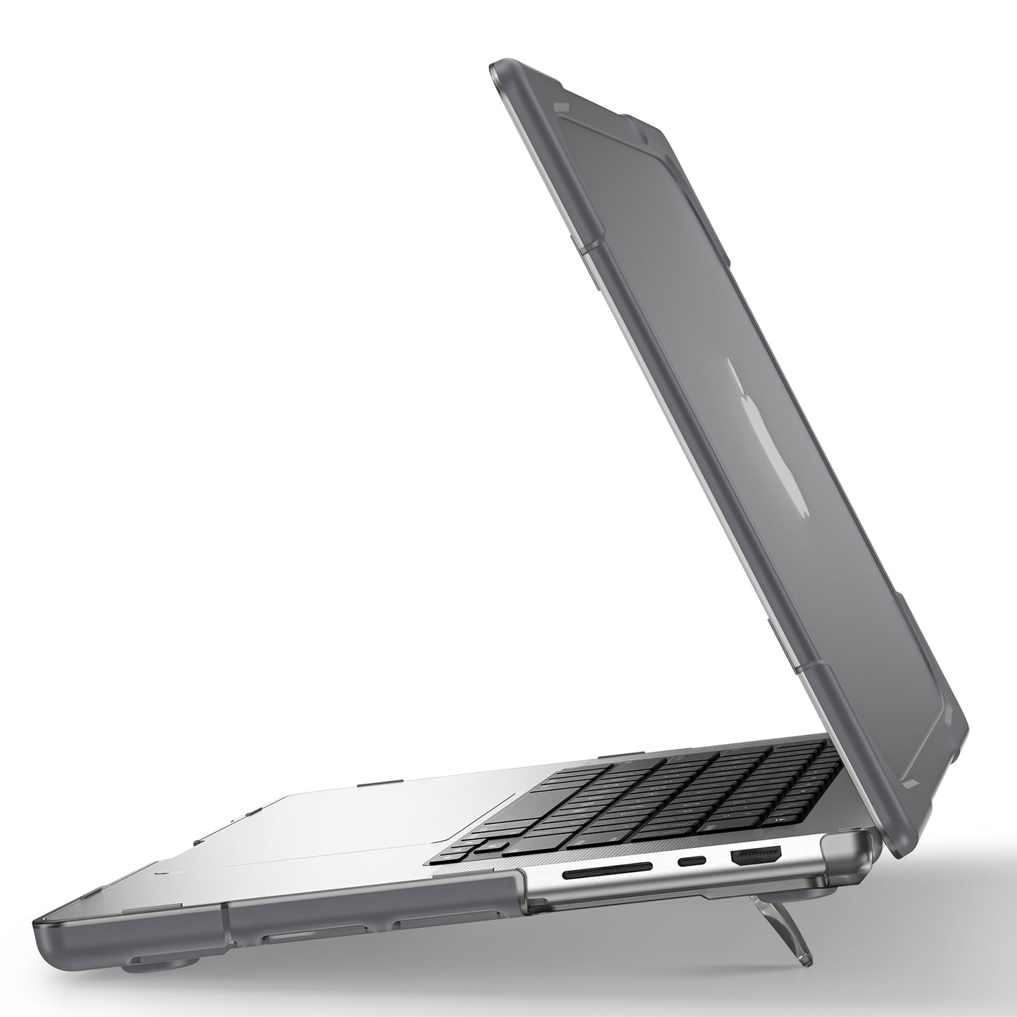 For MacBook Pro 14 inch (2021) A2442 / 14 inch (2023) A2779 (M1 / M2) Hard PC Laptop Case Notebook Computer Cover Stand - Grey