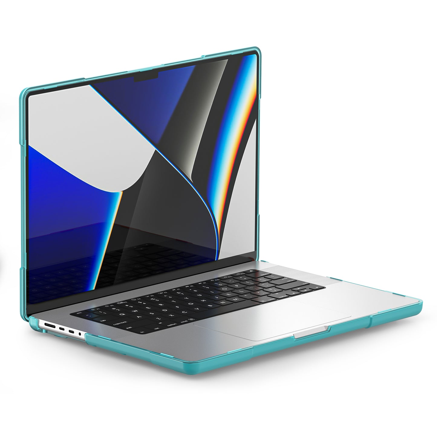For MacBook Pro 14 inch (2021) A2442 / 14 inch (2023) A2779 (M1 / M2) Hard PC Laptop Case Notebook Computer Cover Stand - Baby Blue