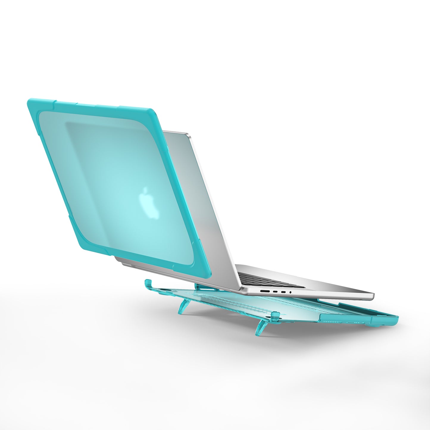 For MacBook Pro 14 inch (2021) A2442 / 14 inch (2023) A2779 (M1 / M2) Hard PC Laptop Case Notebook Computer Cover Stand - Baby Blue