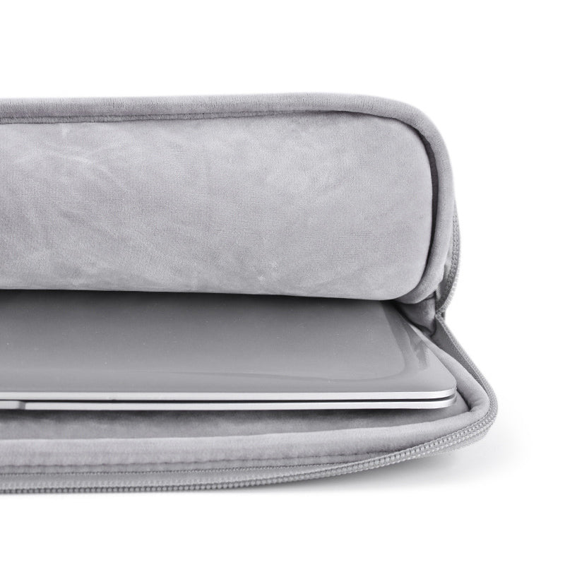 Solid Color PU Leather Notebook Case Shockproof Protective Sleeve Bag with Small Bag - Grey/for 13-inch Laptop