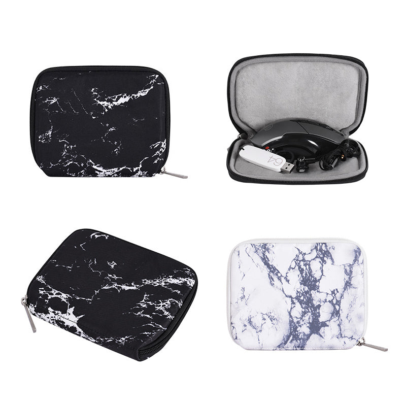 Marble Pattern Laptop PC Sleeve Soft Linner Notebook Bag with Small Bag - Black/for 14-inch Laptop