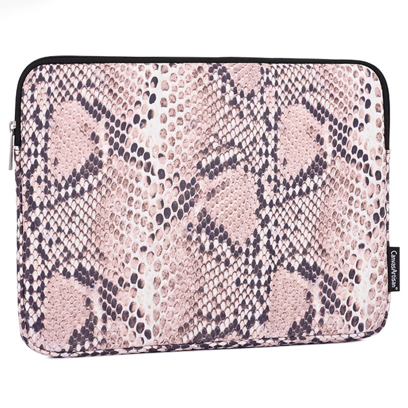 Snake Pattern Laptop Sleeve Carrying Bag Notebook Case with Small Bag - Pink/for 13-inch Laptop