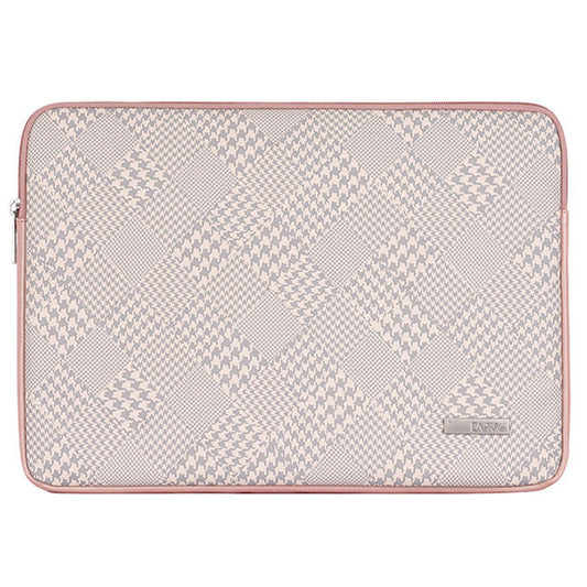 Canvasartian L21-04 Houndstooth Pattern Protective Laptop Sleeve Notebook Case - Pink Edge/for 13-inch Laptop