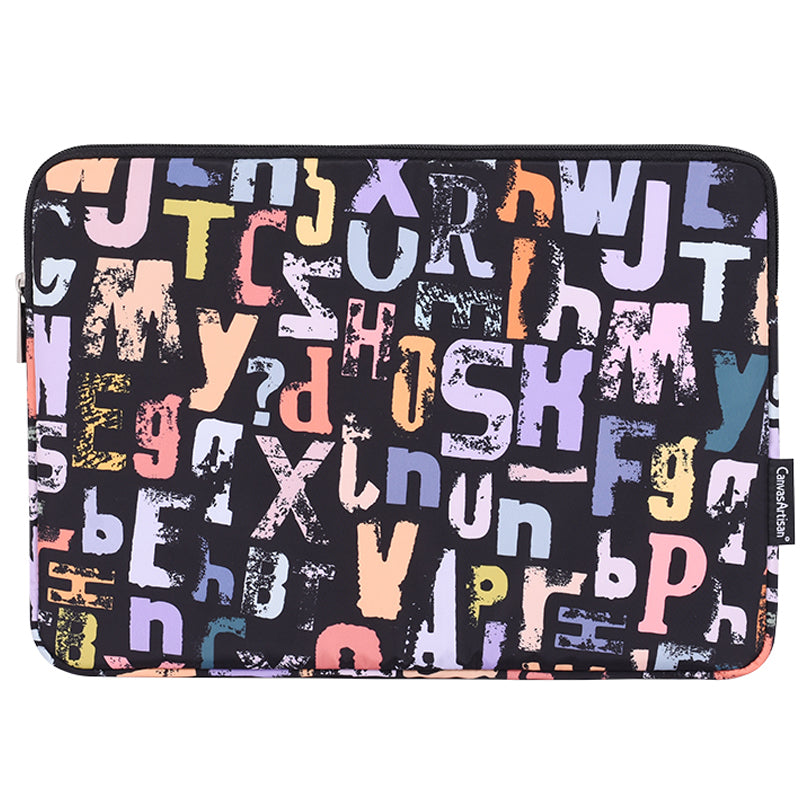 Letters Printing Scratch-resistant Laptop Sleeve Notebook Carrying Case - Black/for 13-inch Laptop
