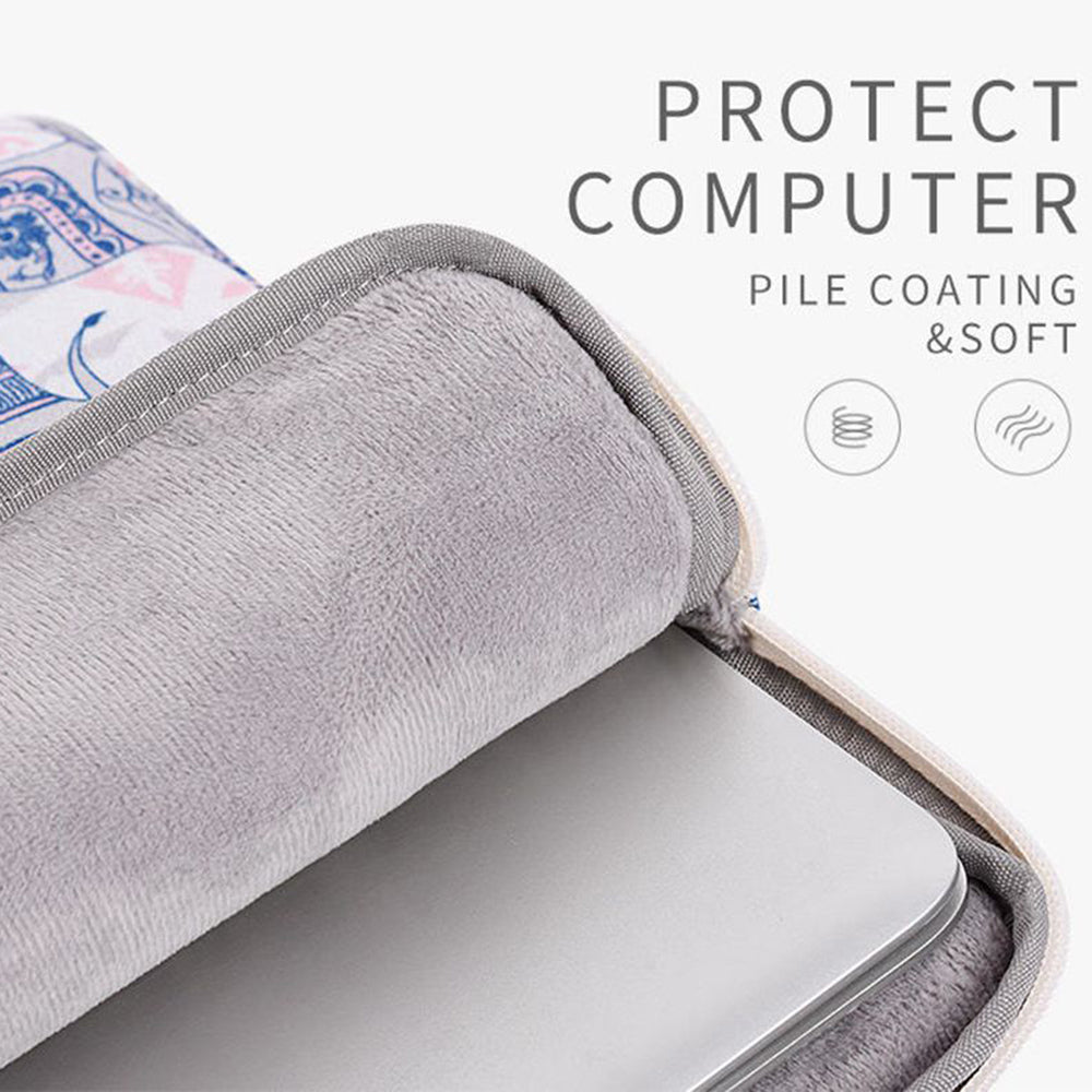 Canvasartian H27-01 Elephant Printing Laptop Protective Sleeve Ultra-thin Notebook PC Bag - White/for 13-inch Laptop