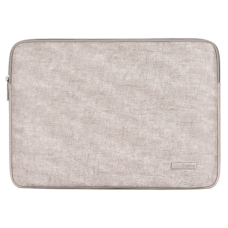 PU Leather Waterproof Notebook Carrying Bag Ultra-thin Laptop Sleeve - Light Grey/for 12-inch Laptop