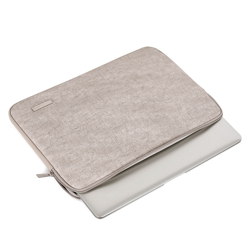 PU Leather Waterproof Notebook Carrying Bag Ultra-thin Laptop Sleeve - Light Grey/for 15-inch Laptop