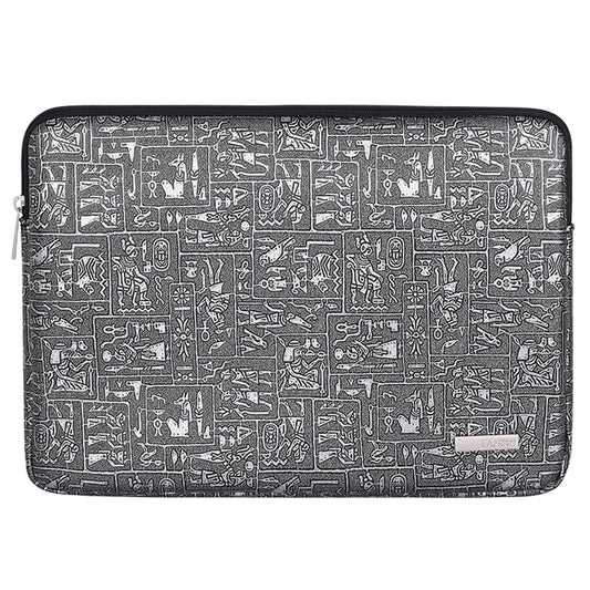 Egypt Style Pattern Printing Laptop Sleeve Bag Zipper Closure Notebook Protective Case - Grey/for 13-inch Laptop