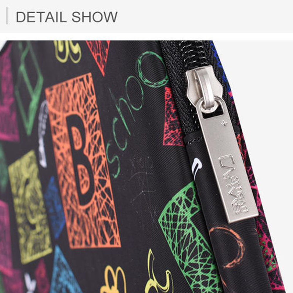 Canvasartian H17-01 Colorful Letters Printing Laptop Sleeve Computer Storage Bag - Black/for 12-inch Laptop