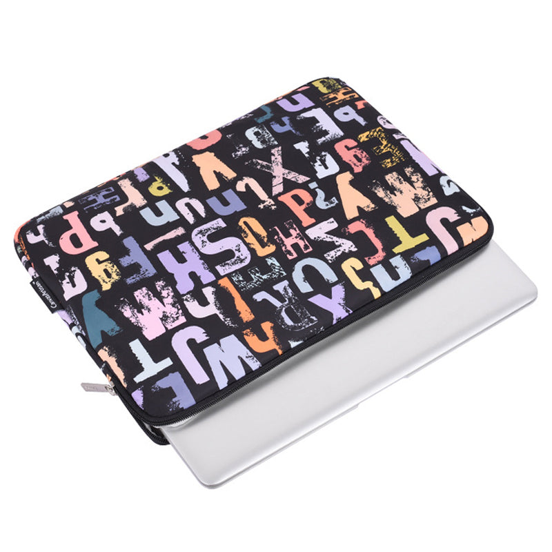 Laptop Sleeve Letters Printing Ultra Slim Notebook Case with Small Bag - Black/for 13-inch Laptop