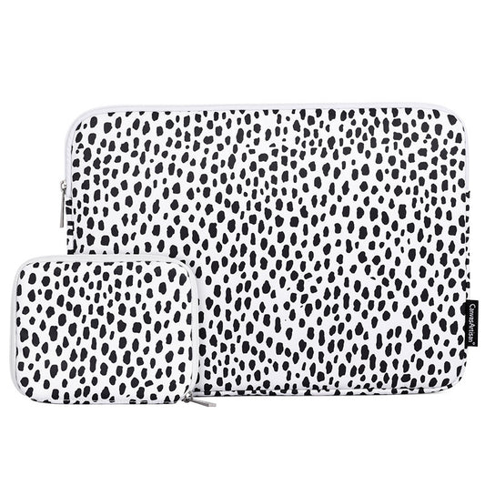Dots Printing Shockproof Notebook Laptop Sleeve Carrying Case with Small Bag - White/for 13-inch Laptop