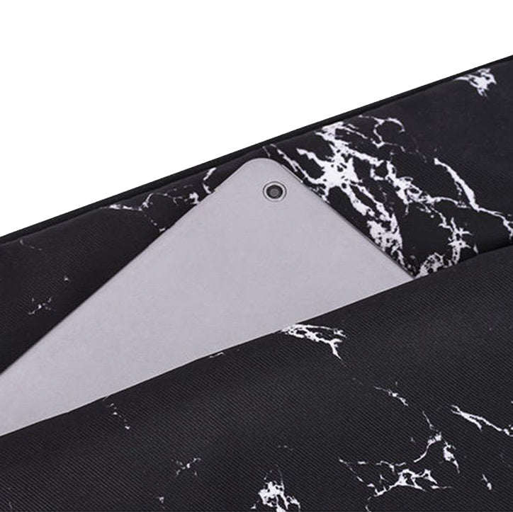Front Pocket Notebook Case Protective Cover Marble Pattern Laptop Sleeve with Small Bag - White/for 11-inch Laptop
