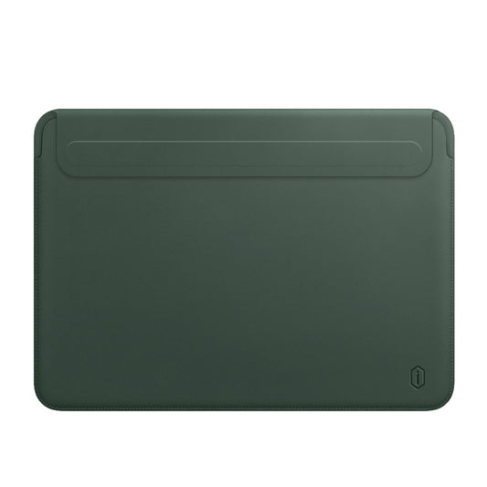 Wiwu Skin Pro II Series Notebook Sleeve Bag for MacBook Pro 14 inch 2021 Waterproof Slim PU Leather Laptop Cover - Green