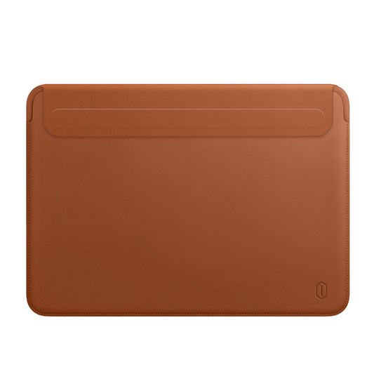 Wiwu Skin Pro II Series Notebook Sleeve Bag for MacBook Pro 14 inch 2021 Waterproof Slim PU Leather Laptop Cover - Brown